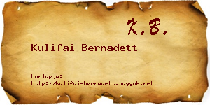Kulifai Bernadett névjegykártya
