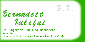 bernadett kulifai business card